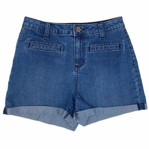 Jennifer Lopez High Rise Denim Shorts Medium Wash